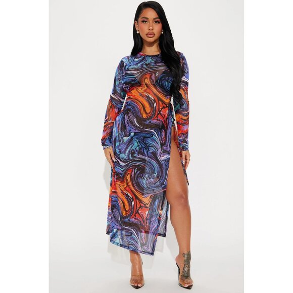 NYC Lost in the Summer Heat Mesh Coverup Dress - Picture 1 of 11